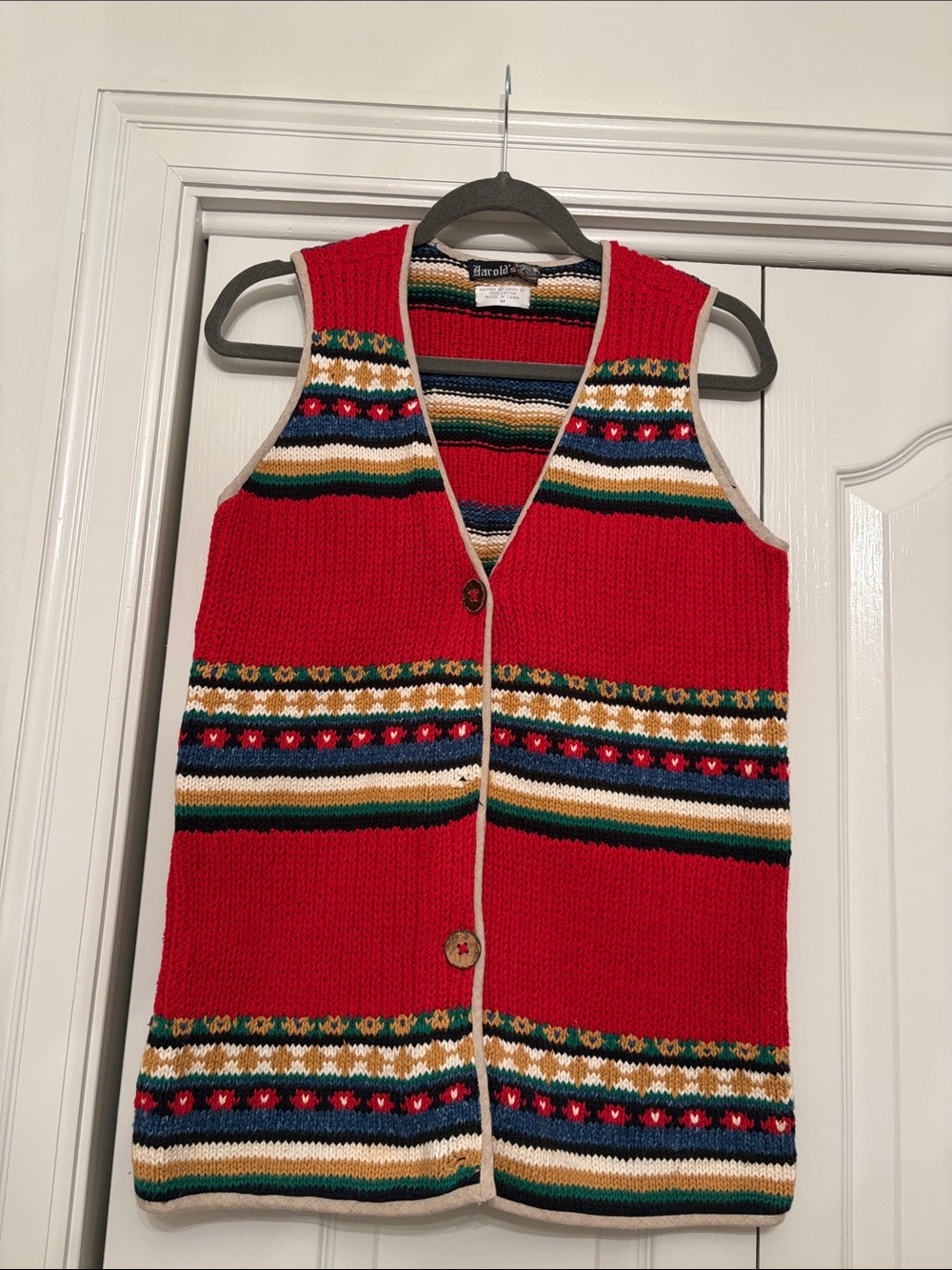 Harold's Red Fair Isle Knit Vest